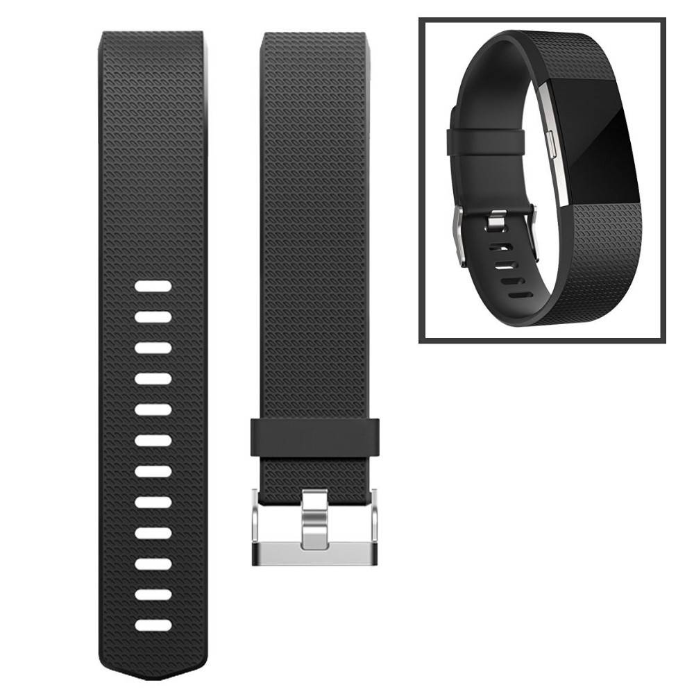 Fitbit Charge 2 Armband Silikon (L) Black