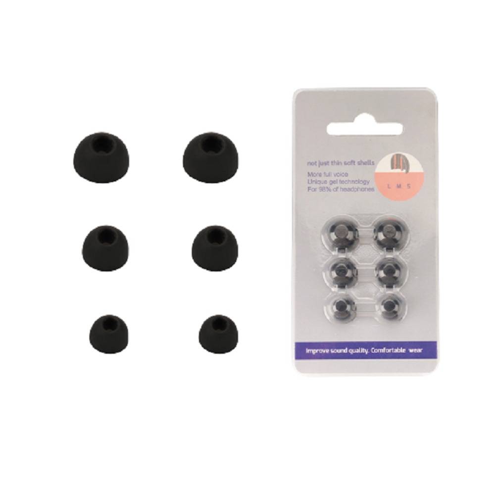 Schwarze Silikon-Ersatz-Ohrstöpsel für Soundcore Space A40 - 6 Stück