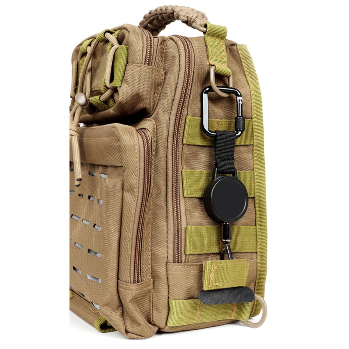 Outdoor-Schlüsselanhänger mit einziehbarem Anti-Verlust-System und Vierkantverschluss – Sichern Sie Ihre Schlüssel und Ausrüstung