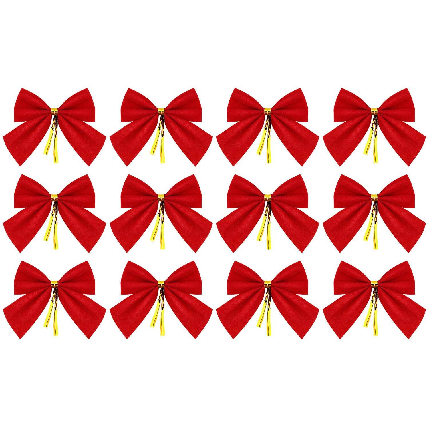 Dekoschleifen Weihnachtsdekoration rot 12er-Pack