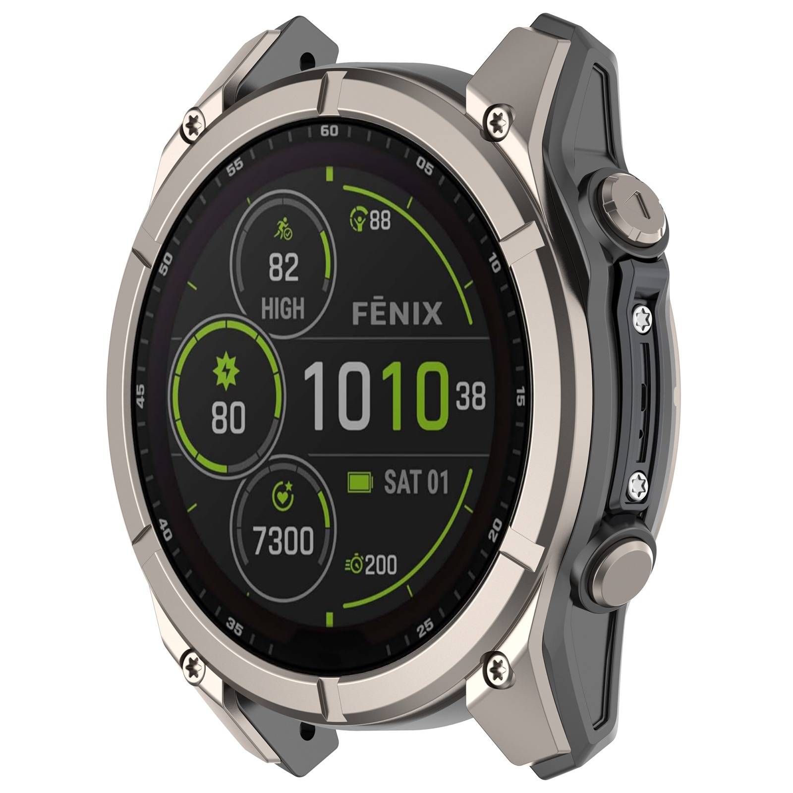 Metall-Antikollisionsstoßstange kompatibel mit Garmin Fenix 8 Serie (47mm/51mm) Grey 47 MM