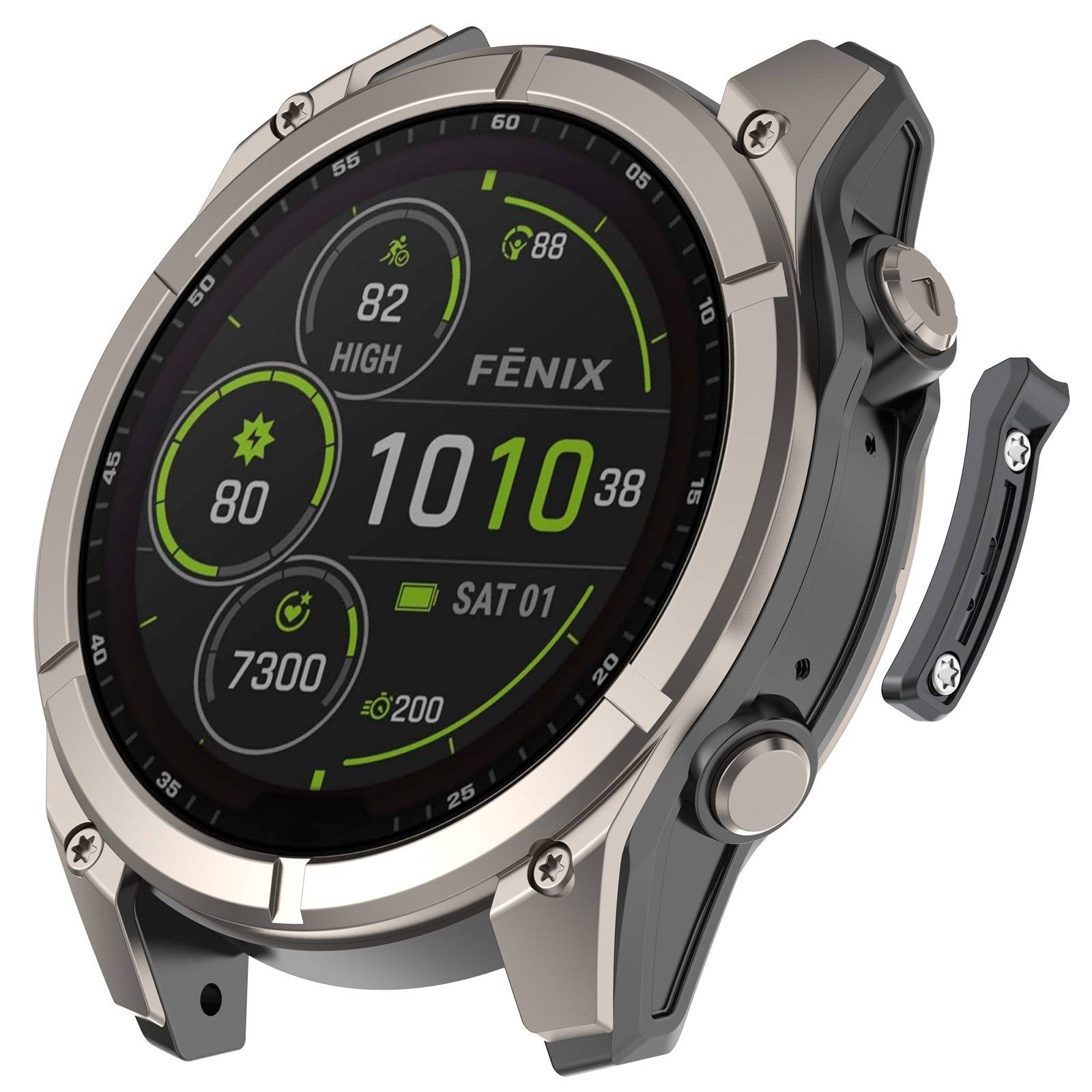 Metall-Antikollisionsstoßstange kompatibel mit Garmin Fenix 8 Serie (47mm/51mm) Grey 47 MM