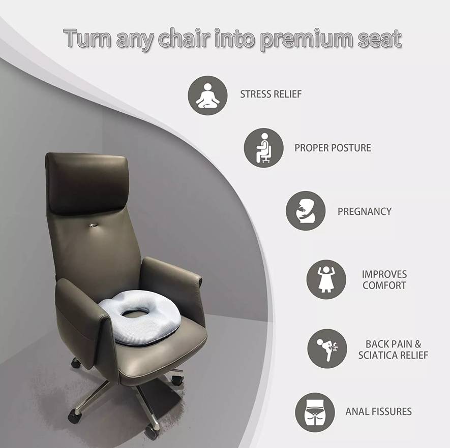 Sitzring für Frauen Memory Foam Grau