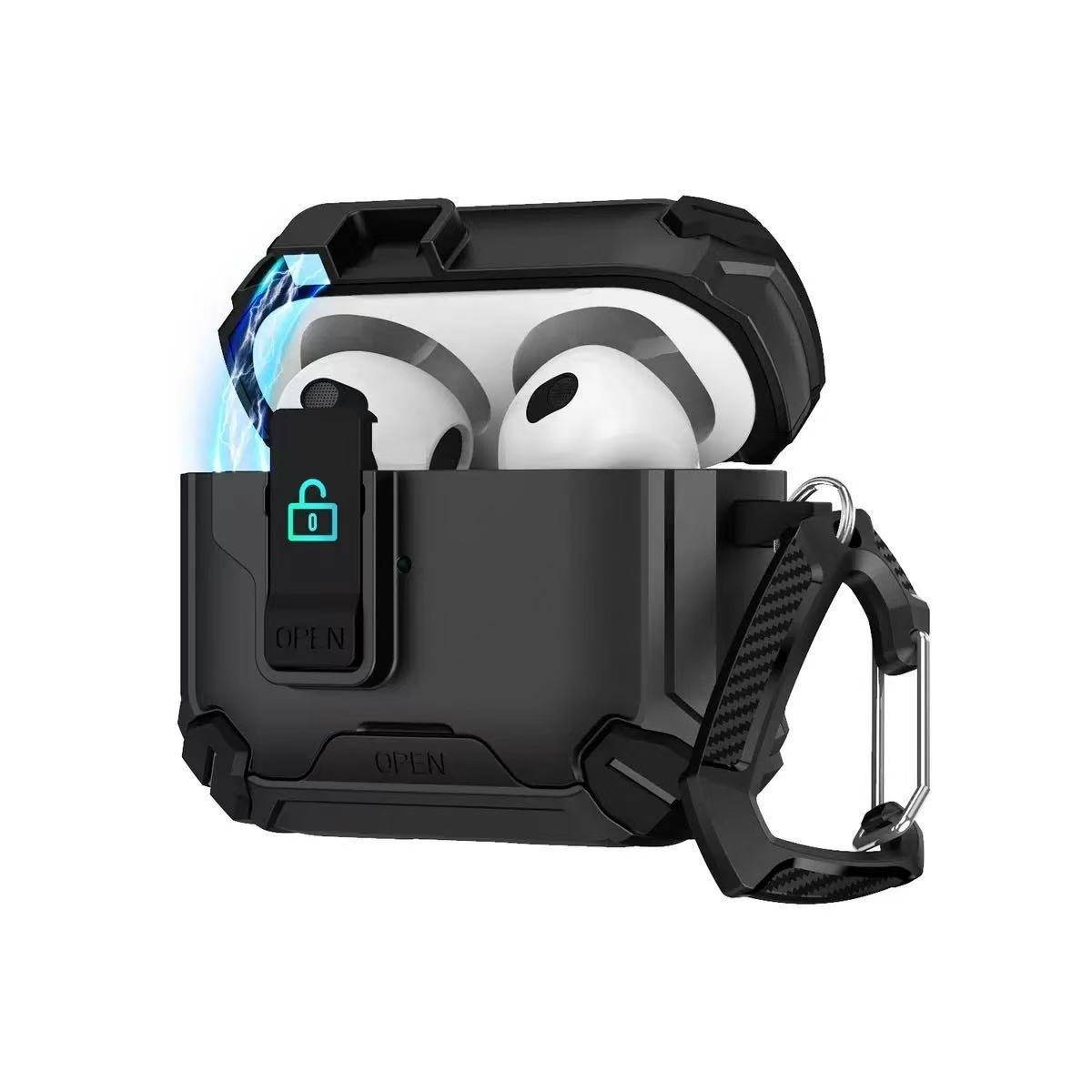 Magnetische AirPods 4 Hülle: TPU PC Schutzhülle mit Ständer kompatibel mit Apple AirPods 4