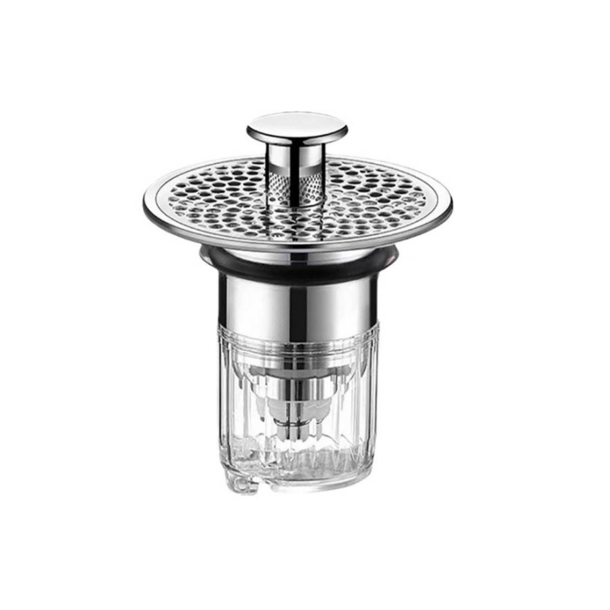 Universeller Pop-Up-Waschbeckenstöpsel mit Anti-Verstopfungsfilter Silver