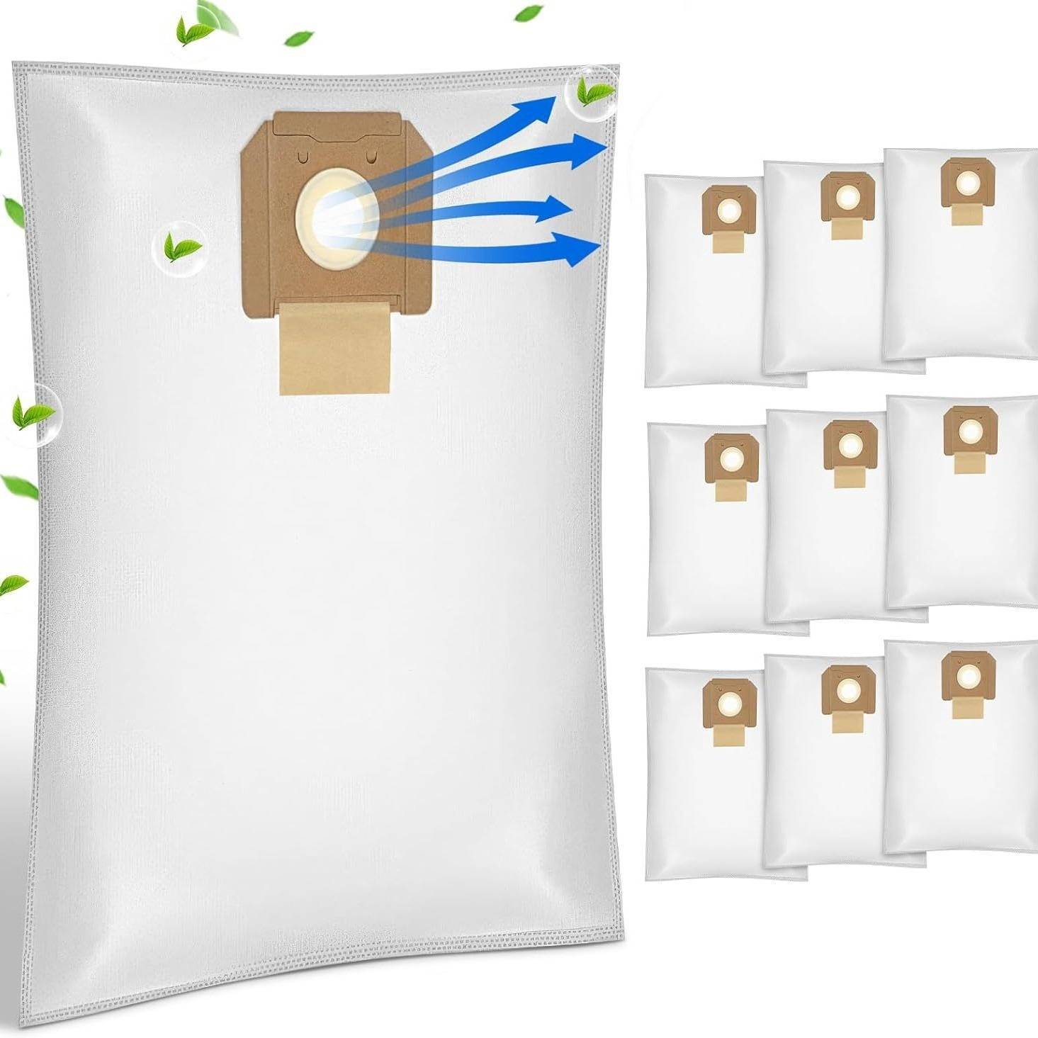 10er-Pack Staubsaugerbeutel kompatibel mit Bosch 2607432037 GAS35