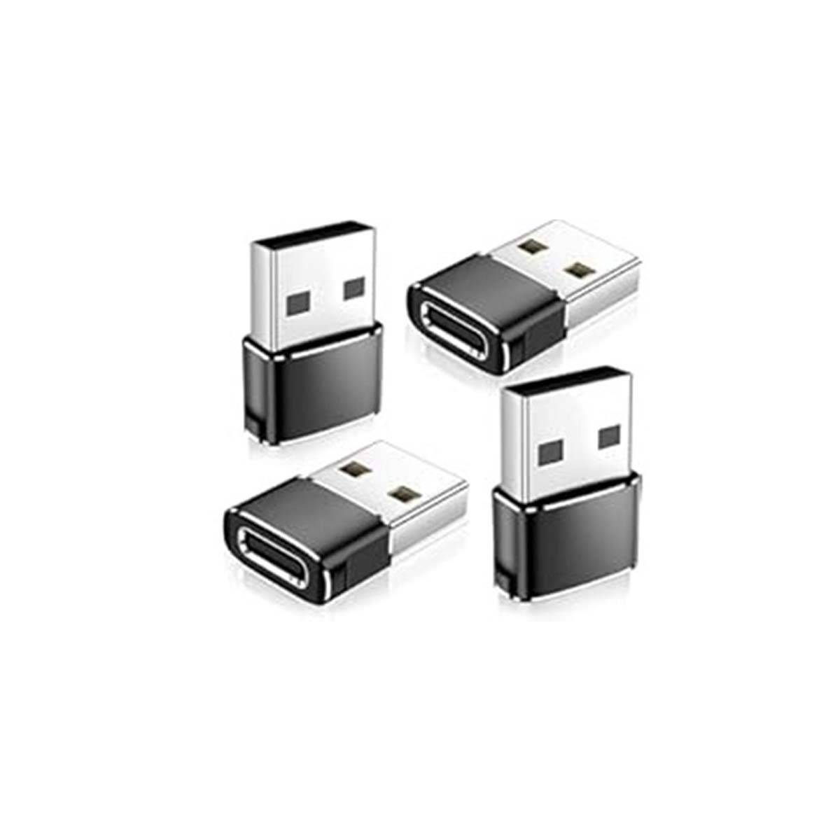 USB-C Buchse auf USB-A Stecker Adapter (4er-Pack) - Unterstützt PD Schnellladung
