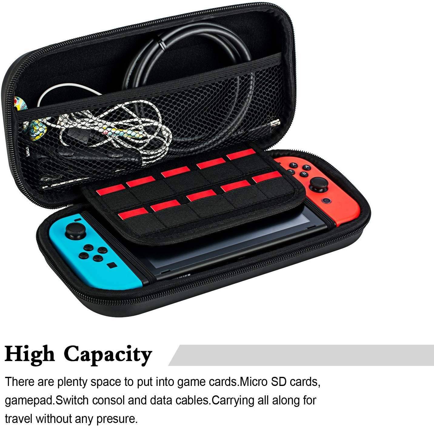 Nintendo Switch Koffer - stoßfest mit extra Fächern