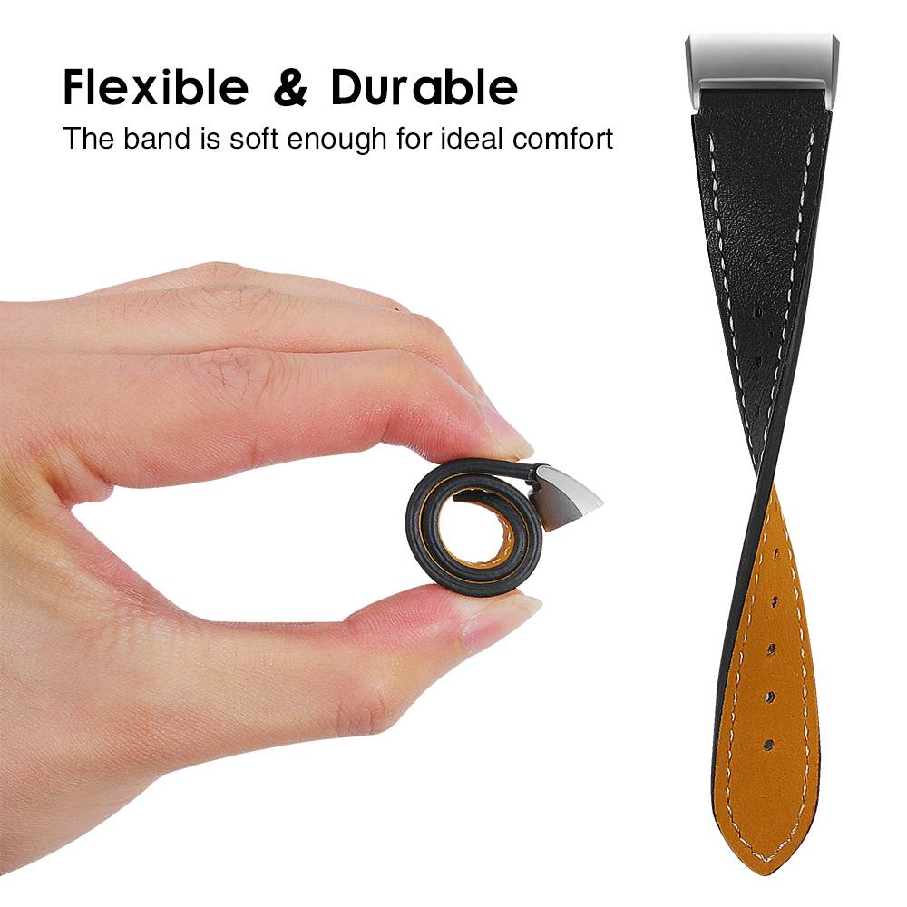 Fitbit Charge 3/4 Armband Leder Schwarz