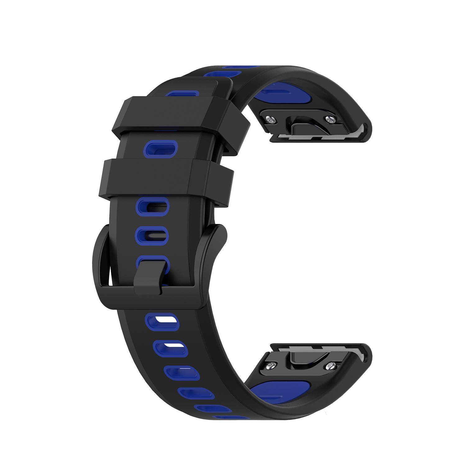 Garmin Fenix 5/6 Armband Silikon Black/Blue