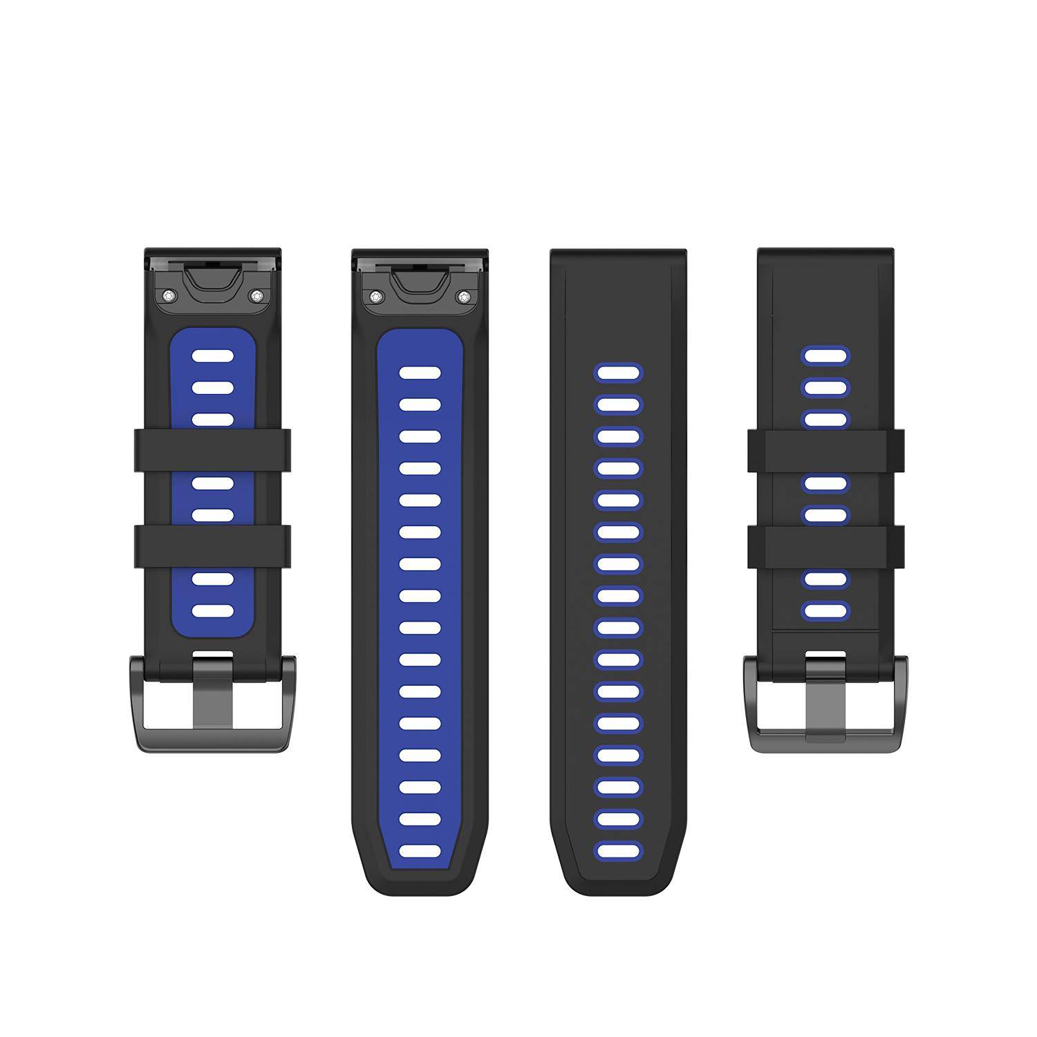 Garmin Fenix 5/6 Armband Silikon Black/Blue