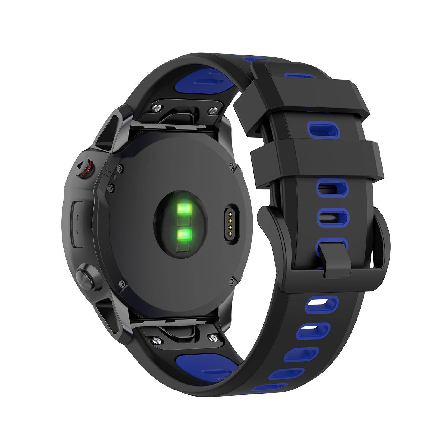 Garmin Fenix 5/6 Armband Silikon Black/Blue
