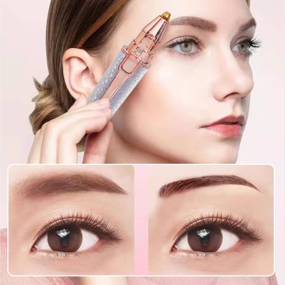 2-in-1 Elektrorasierer & Haartrimmer mit austauschbaren Dual-Köpfen Pink