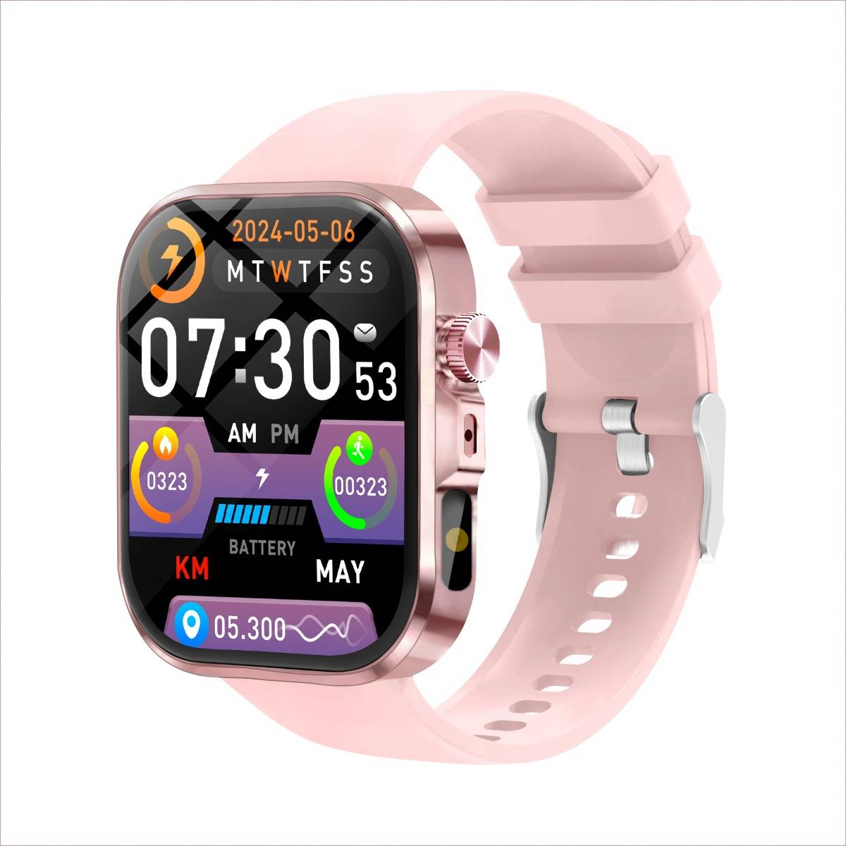 Multifunktionale Smartwatch mit Bluetooth-Anruffunktion und Gesundheitsüberwachung Pink
