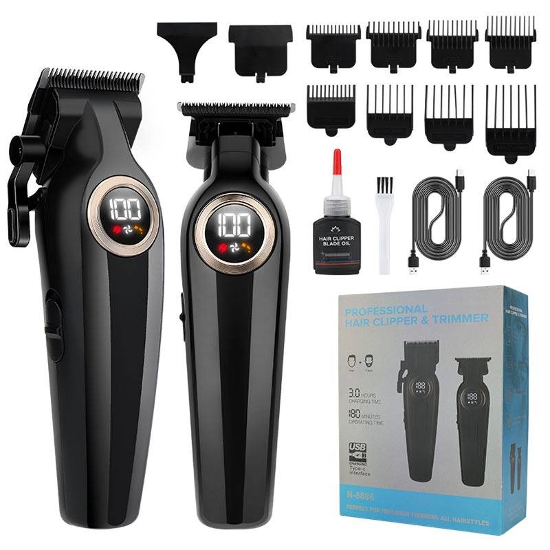 Professionelles kabelloses Haarschneide- und Trimmer-Set für Zuhause und Salon
