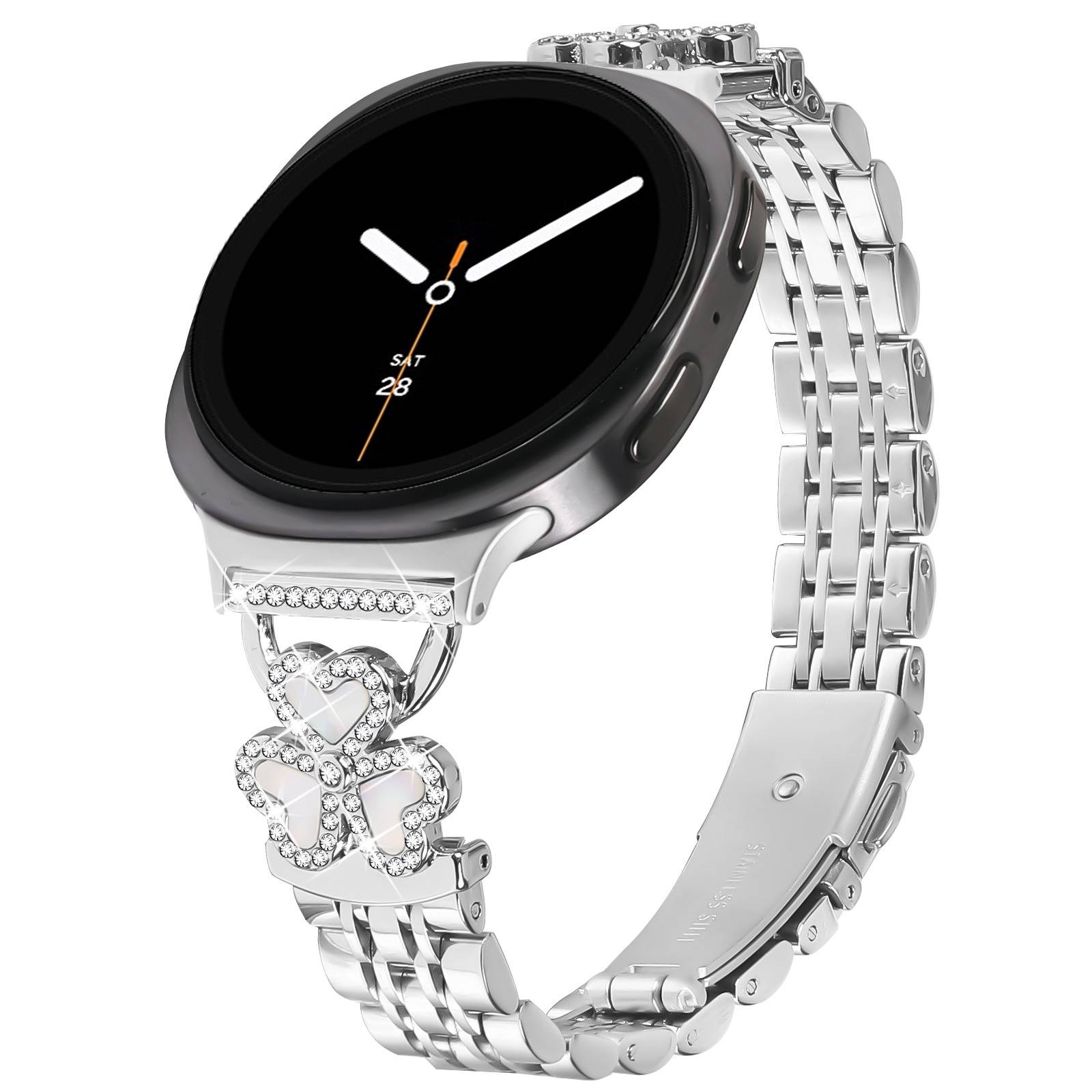 Herz-Klee Edelstahl Uhrenarmband kompatibel mit Samsung Watch8/8 Classic