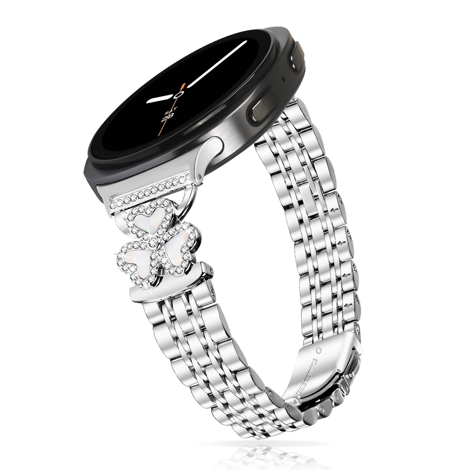 Herz-Klee Edelstahl Uhrenarmband kompatibel mit Samsung Watch8/8 Classic