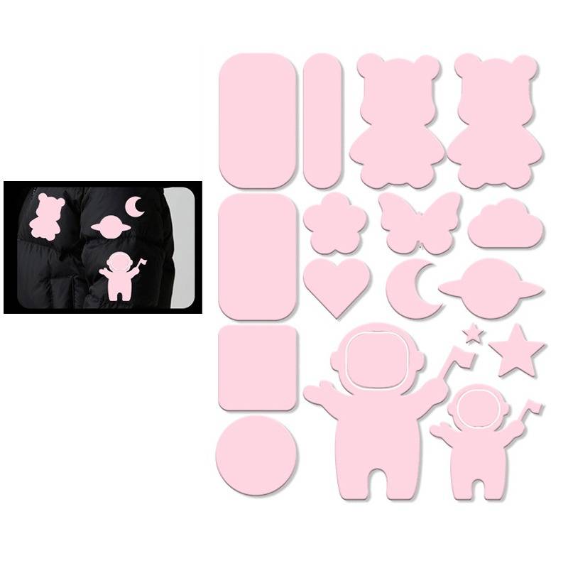 Selbstklebende Reparaturflicken für Daunenjacken – Polyestergarn, waschbar, verschiedene Farben Pink