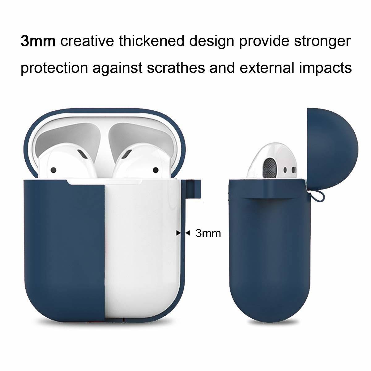 Airpods Schutzhülle aus Silikon Dunkelblau