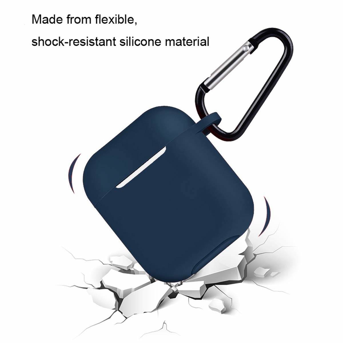 Airpods Schutzhülle aus Silikon Dunkelblau