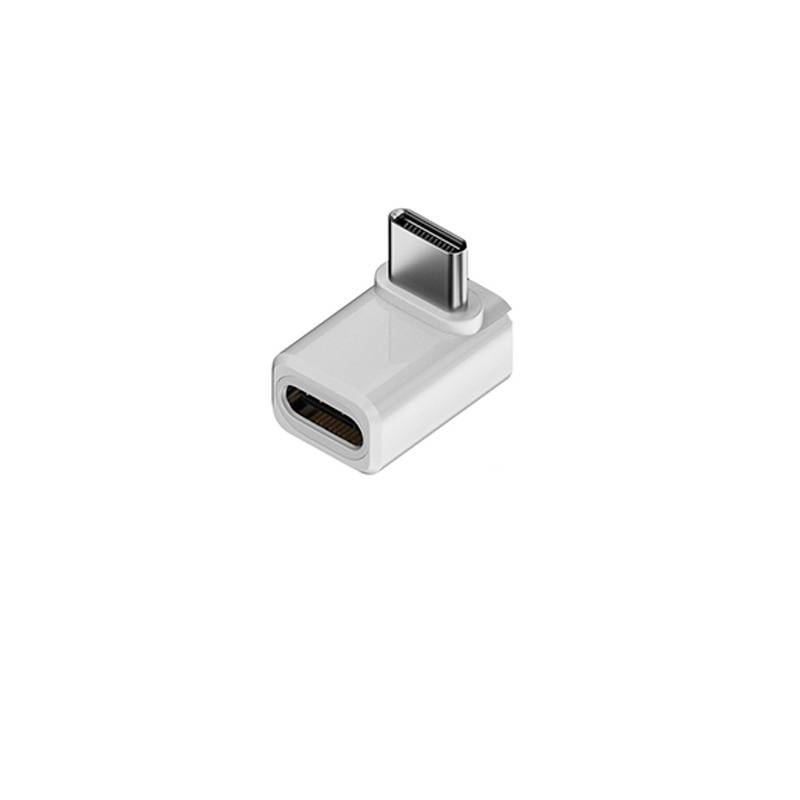 240W 80Gbps USB-C Buchse auf Stecker Adapter - Rechter Winkel, Schwarz (2er-Pack) White