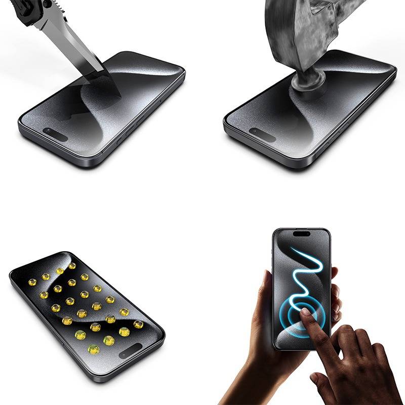 Blickschutzfolie kompatibel mit iPhone 16 Pro/17 - Anti-Spionage Panzerglas