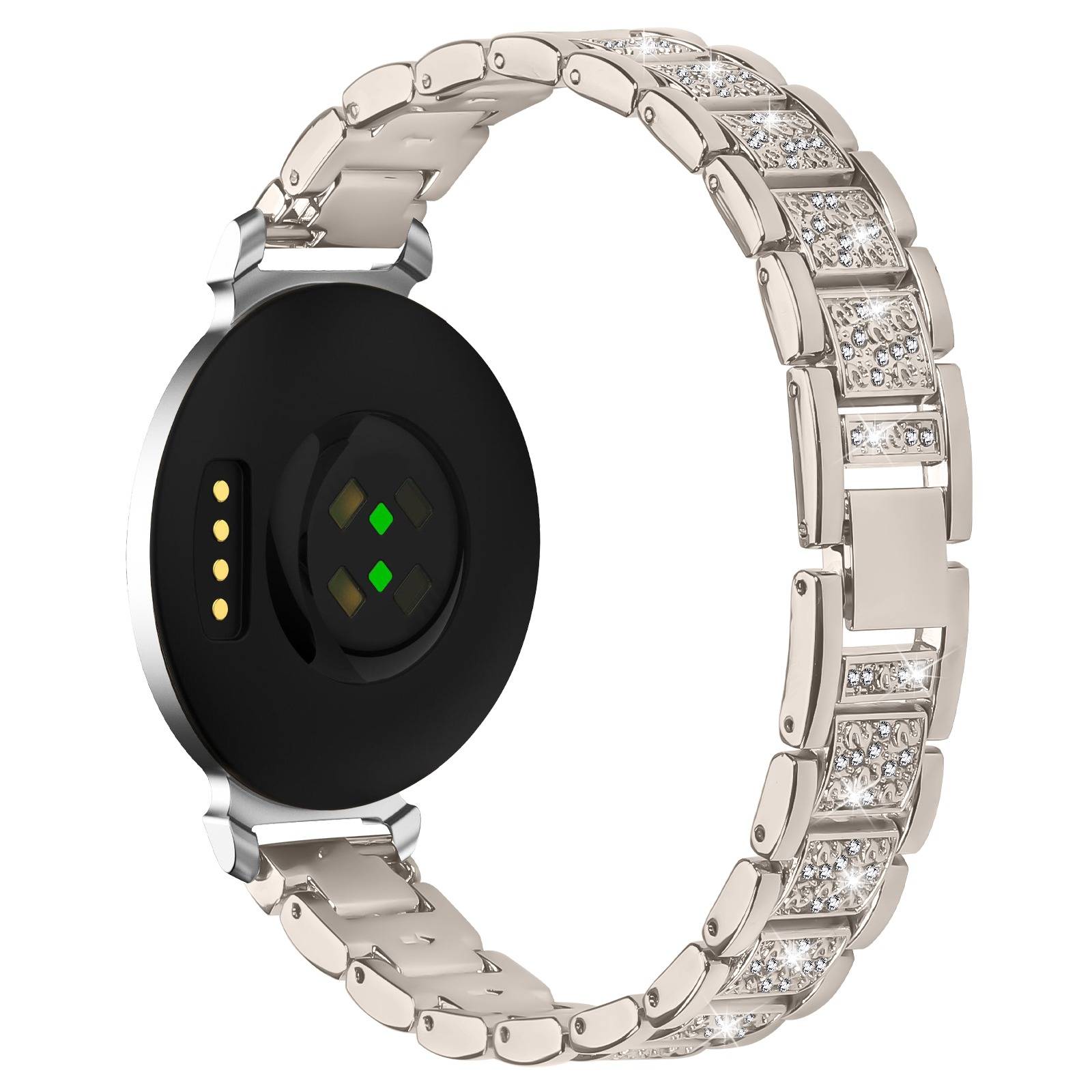 Goldenes Edelstahl-Diamant-Uhrenarmband kompatibel mit Garmin Lily 2