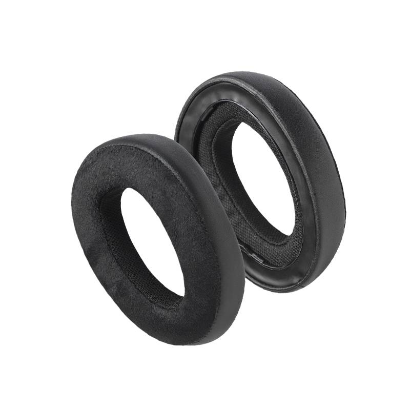 Ersatz-Ohrpolster kompatibel mit EPOS H3 & H3pro Hybrid Headset – Schwarz Samt & Leder (2 Stk.)