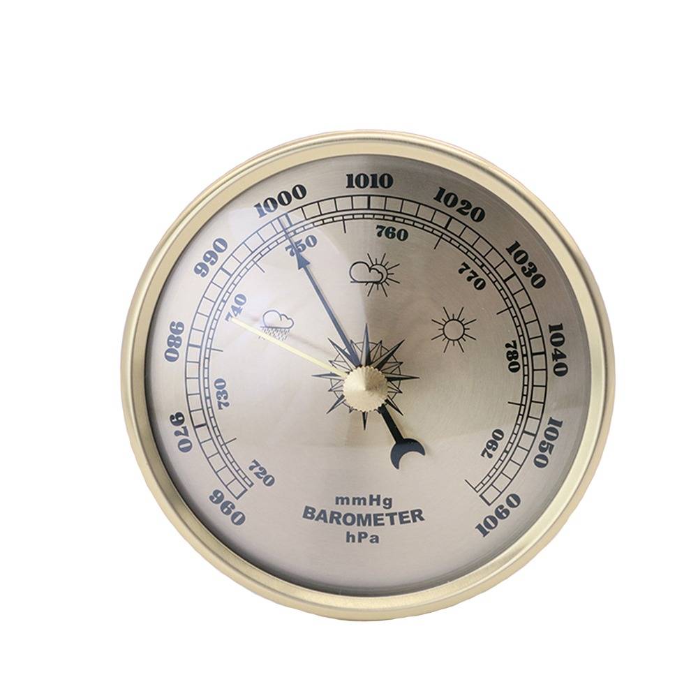90mm Goldfarbenes Barometer - Präzise Messung des Atmosphärendrucks