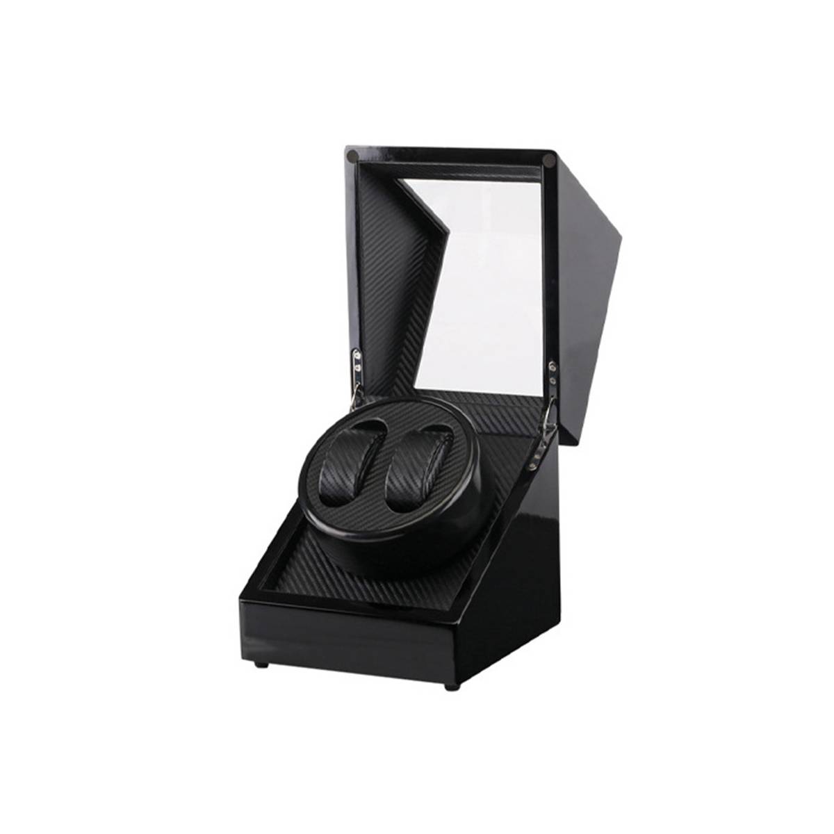 Doppelter Uhrenbeweger mit leisem Motor - Automatische Rotations-Uhrenbox Black