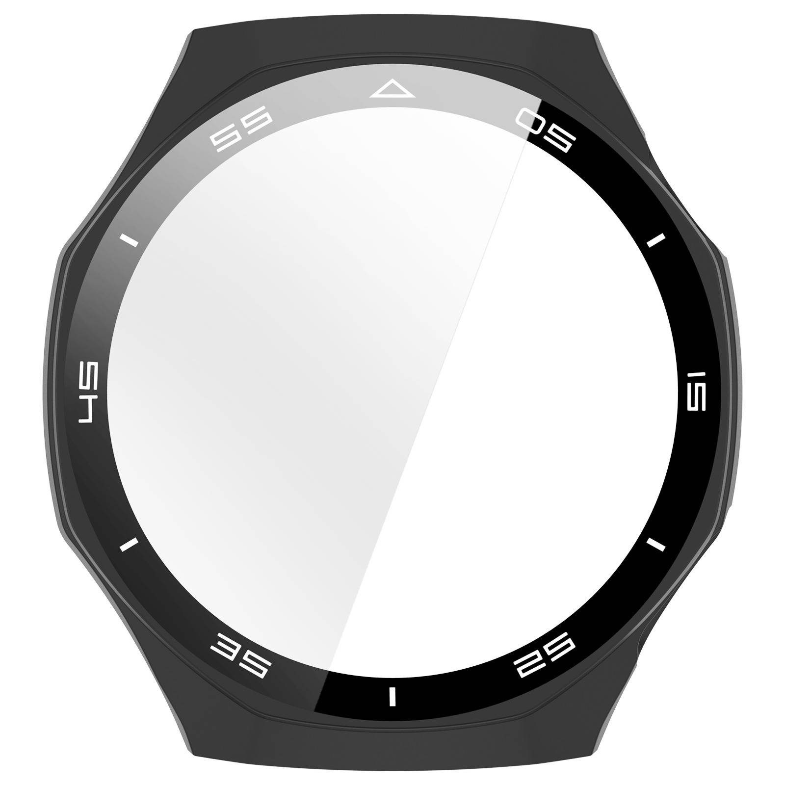 Integrierte Schutzhülle mit Skala, kompatibel mit Huawei Watch GT6 Pro - Schwarze PC-Schutzfolie