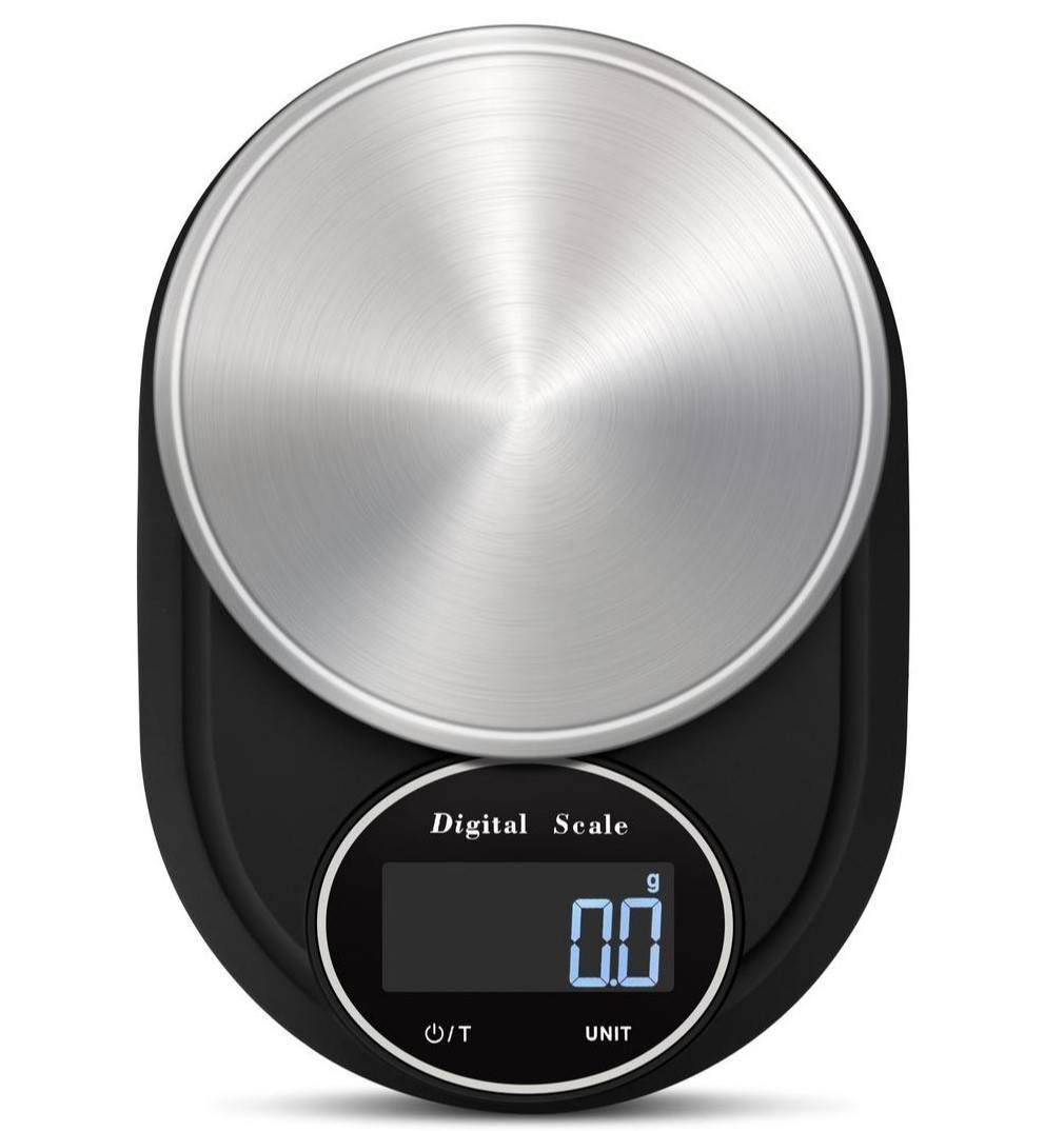 Digitale Küchenwaage 2 kg / 0,1 g Edelstahl Schwarz / Silber