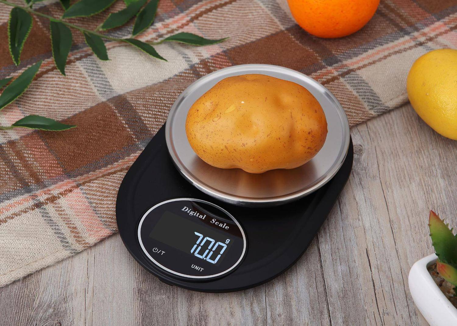 Digitale Küchenwaage 2 kg / 0,1 g Edelstahl Schwarz / Silber