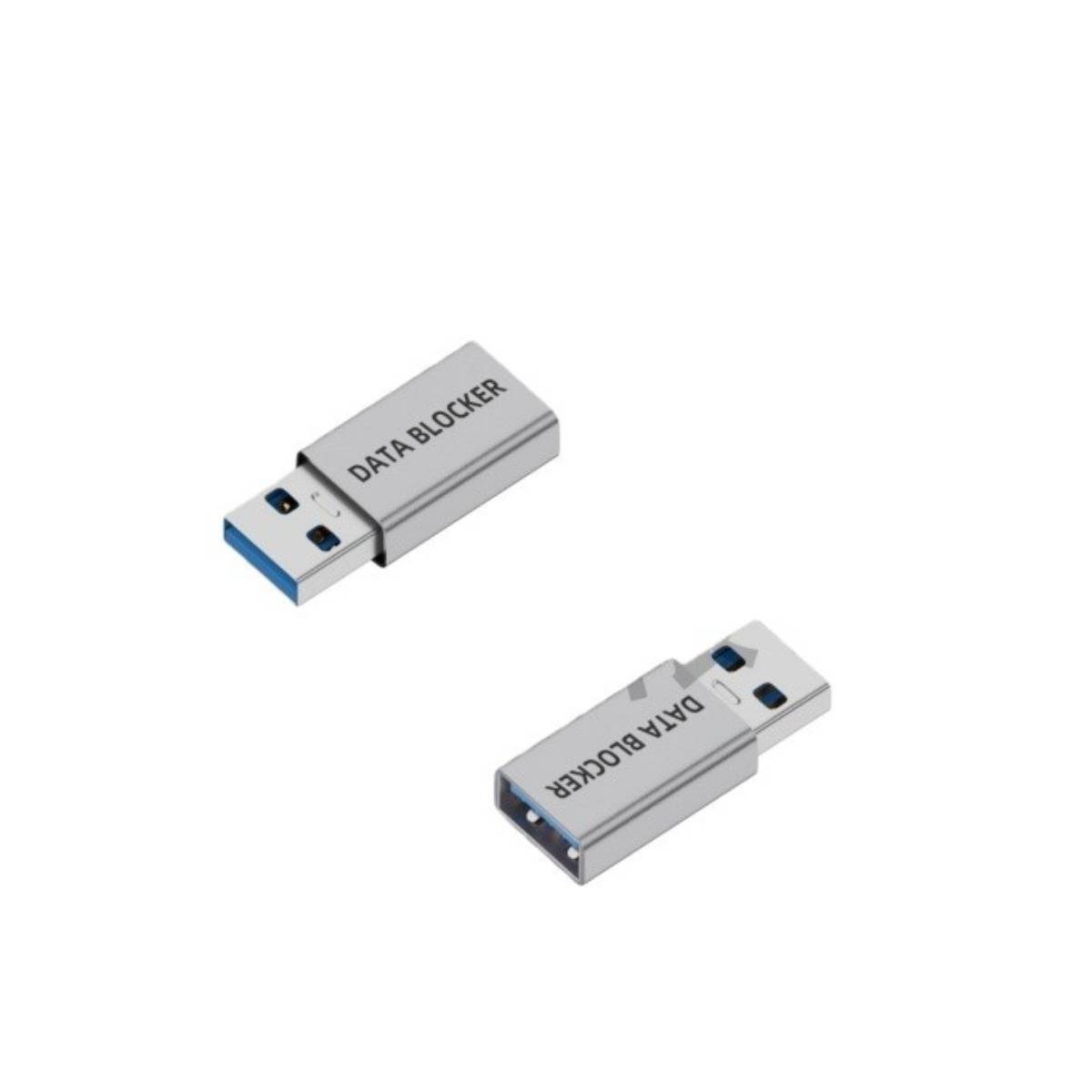 A Male auf C Female Datenblocker mit Digitalanzeige (Silber, 2er-Pack)