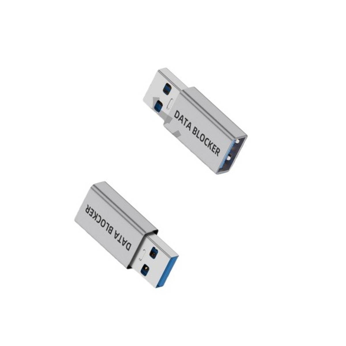 A Male auf C Female Datenblocker mit Digitalanzeige (Silber, 2er-Pack)
