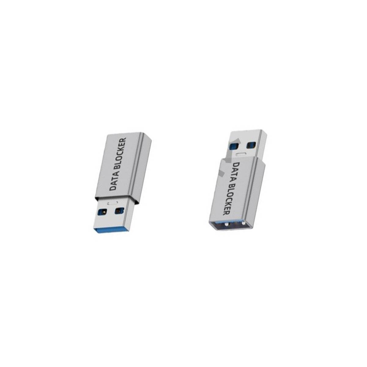 A Male auf C Female Datenblocker mit Digitalanzeige (Silber, 2er-Pack)