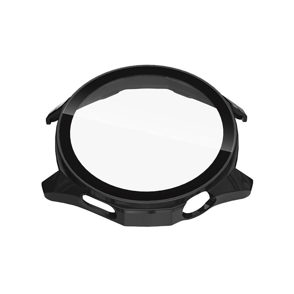 Schwarzes PC+Tempered Glass Uhrengehäuse kompatibel mit Huawei GT6 Pro 46mm (mit Skala)
