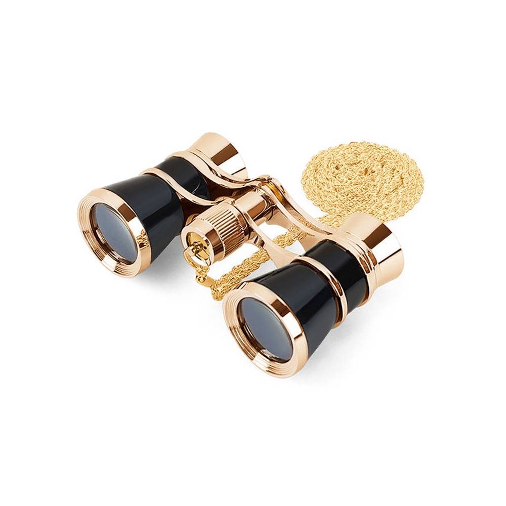 Schwarzes Kettenfernglas - 3x25mm Kompaktes Opernglas mit Edelstahlrahmen