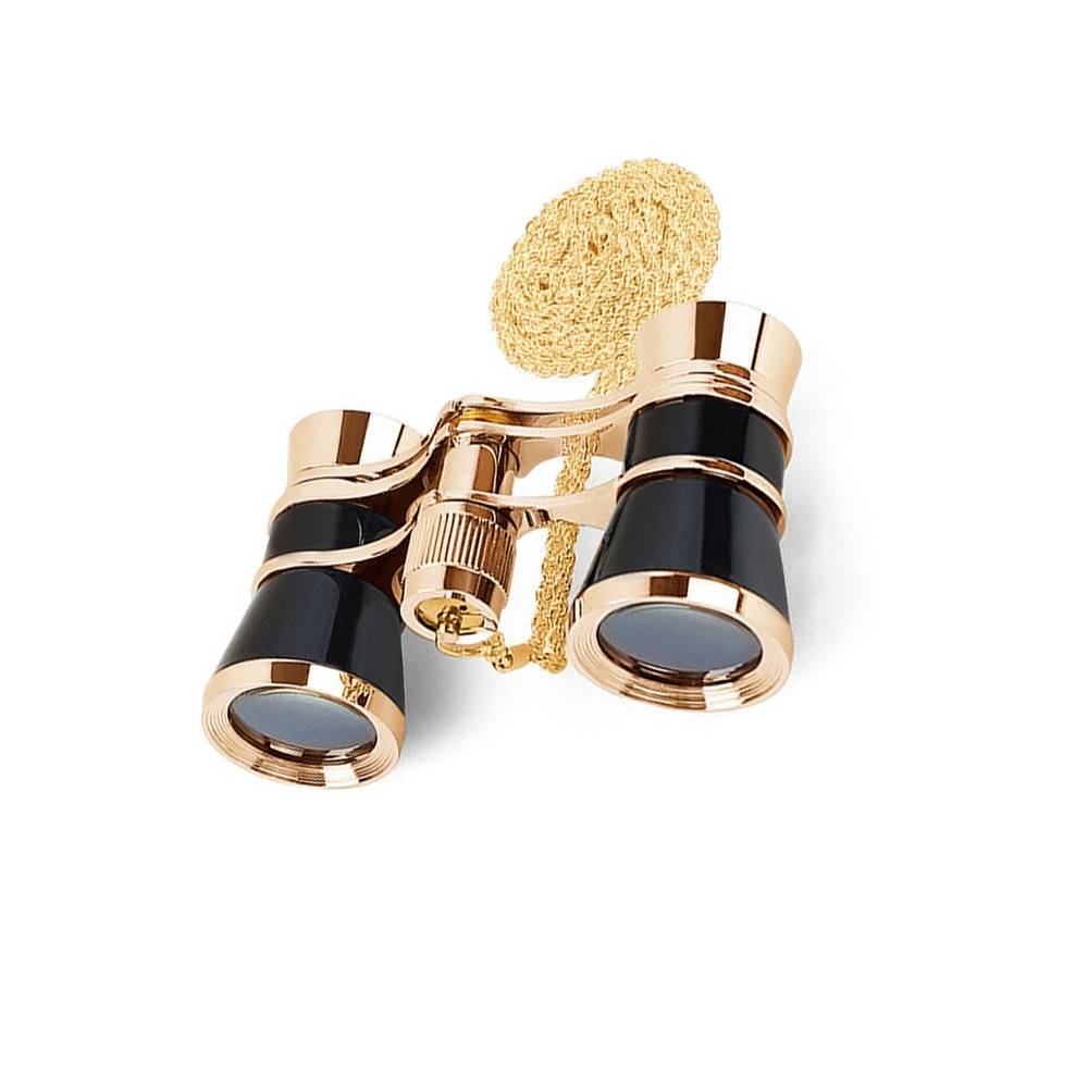 Schwarzes Kettenfernglas - 3x25mm Kompaktes Opernglas mit Edelstahlrahmen