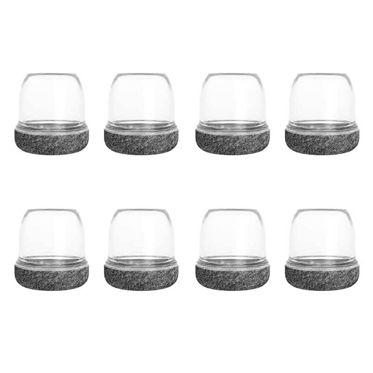 Runde transparente Stuhlbein-Schutzvorrichtungen - 3,17 cm, grauer Boden, 8er-Pack