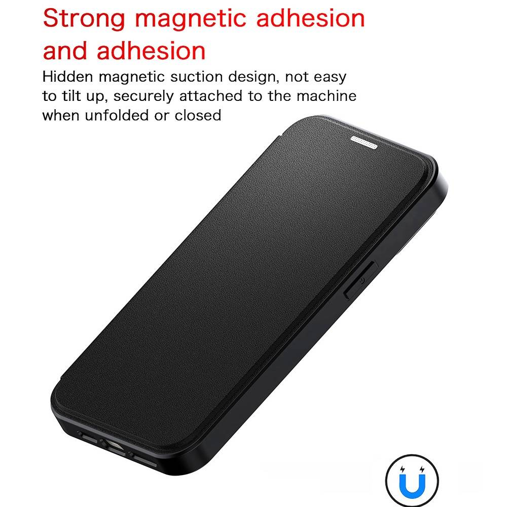 Schwarze magnetische -Brieftasche kompatibel mit iPhone 16 - RFID-Blockierung & Kartenhalter