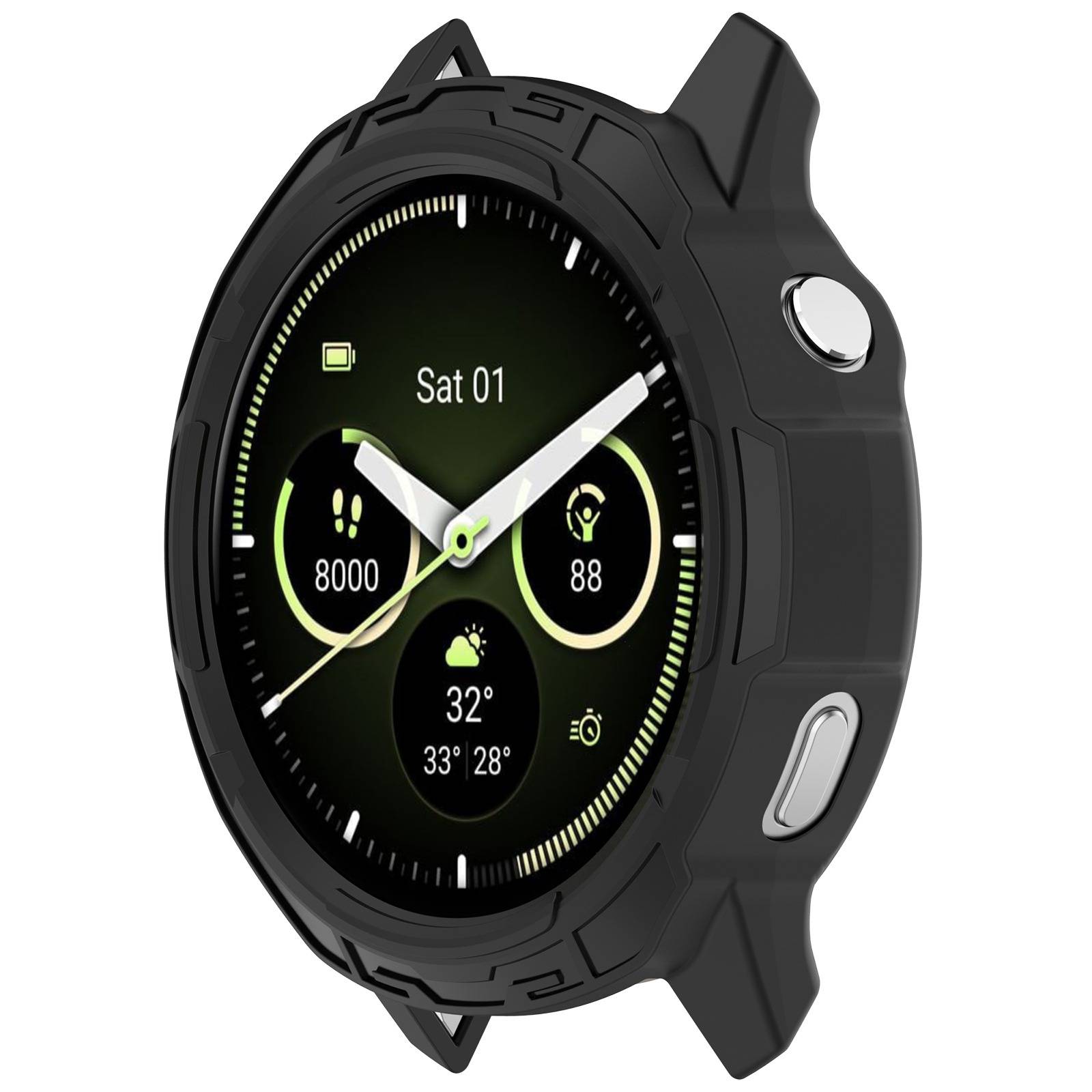 Hollow Armor Case kompatibel mit Garmin Venu 4 45mm - Schwarze PC-Schutzhülle 45 mm