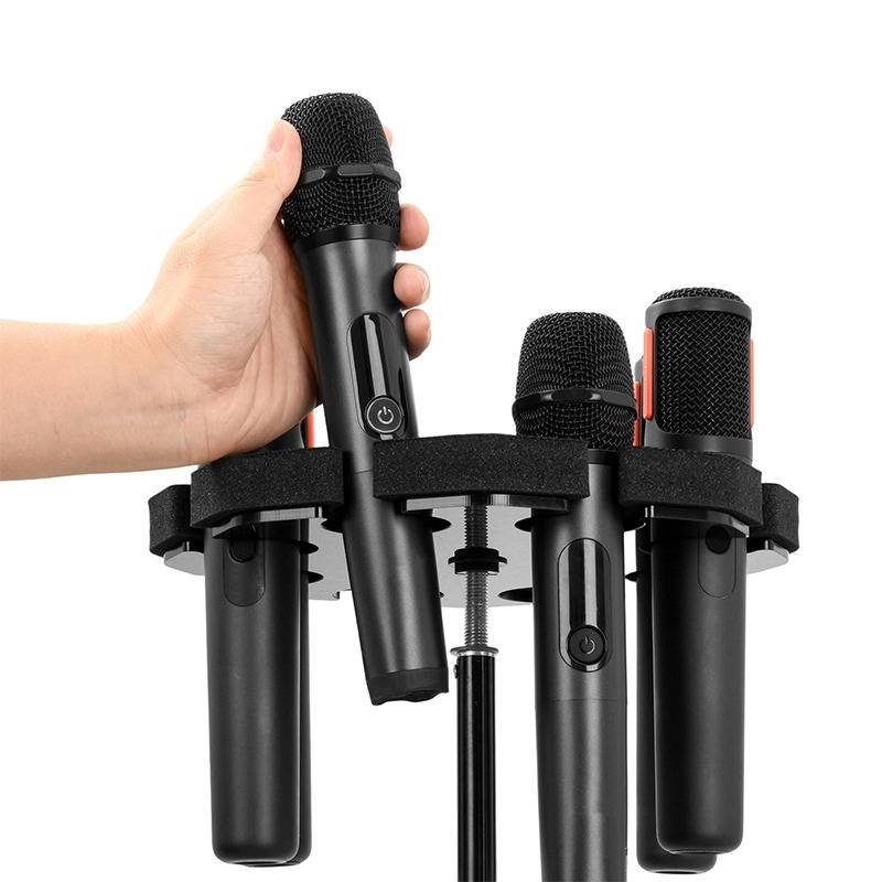 Multi-Mikrofonhalterung mit 8 Mikrofon-Aufbewahrungsschlitzen & Stativadapter
