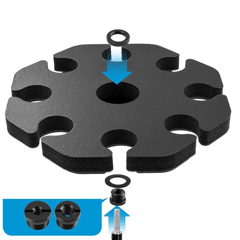 Multi-Mikrofonhalterung mit 8 Mikrofon-Aufbewahrungsschlitzen & Stativadapter