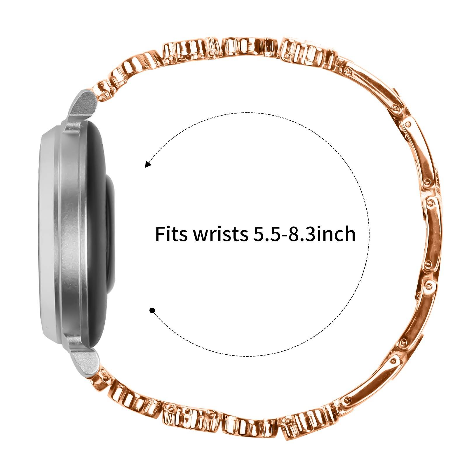 Elegantes Metallarmband mit Klee- und Perlmutt-Design, kompatibel mit Garmin Lily 2 PinkGold