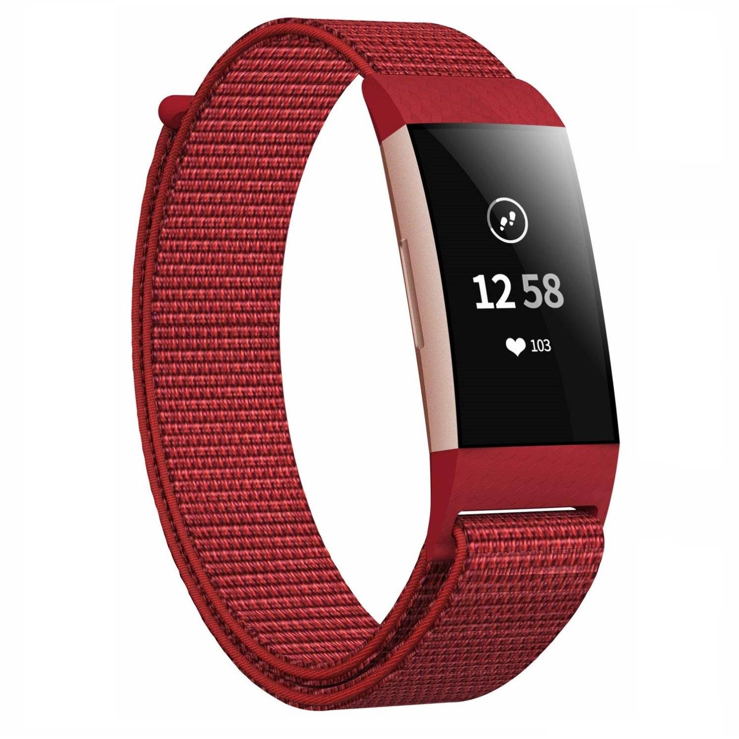 Fitbit Charge 3/4 Armband Nylon rot