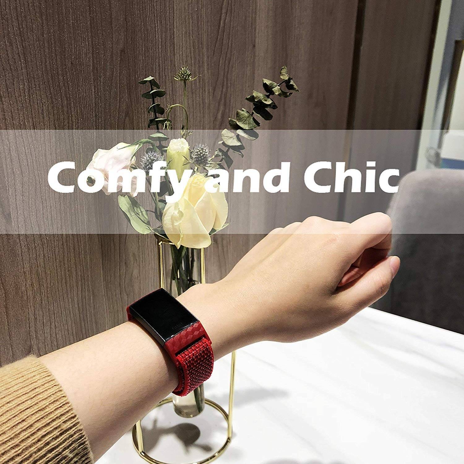 Fitbit Charge 3/4 Armband Nylon rot