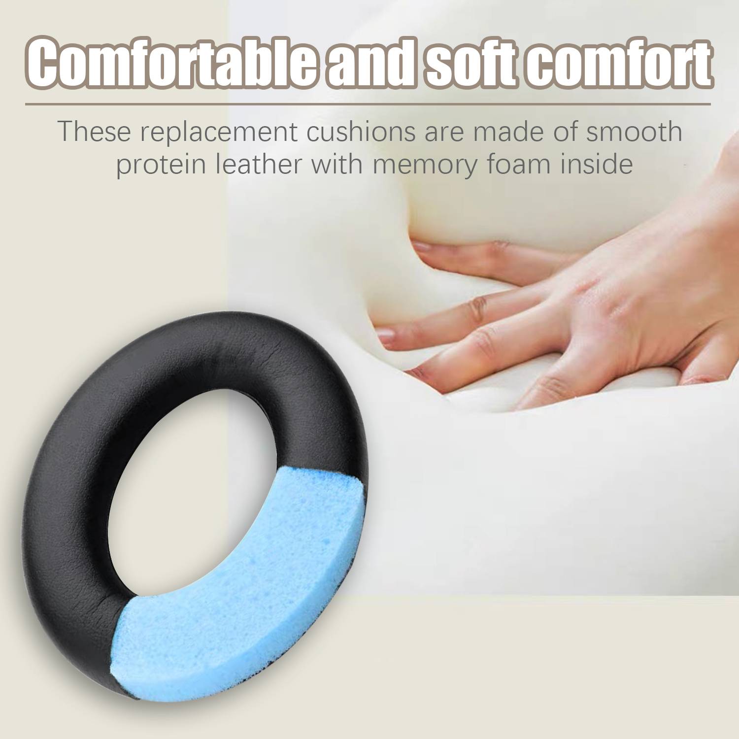 Ohrpolster für Bose 700/NC700 Kunstleder 1 Paar Black