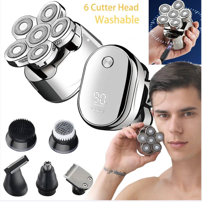 6-in-1 Rasierer/Trimmer für Kopf und Gesicht