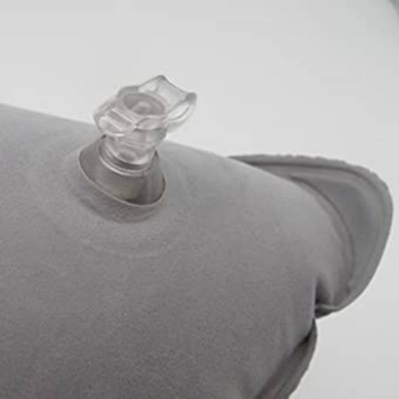 Aufblasbares Kissen Velours/PVC Grau